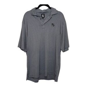 FootJoy Mens Polo Shirt Grey‎ Striped Sz L GOLF TENNIS